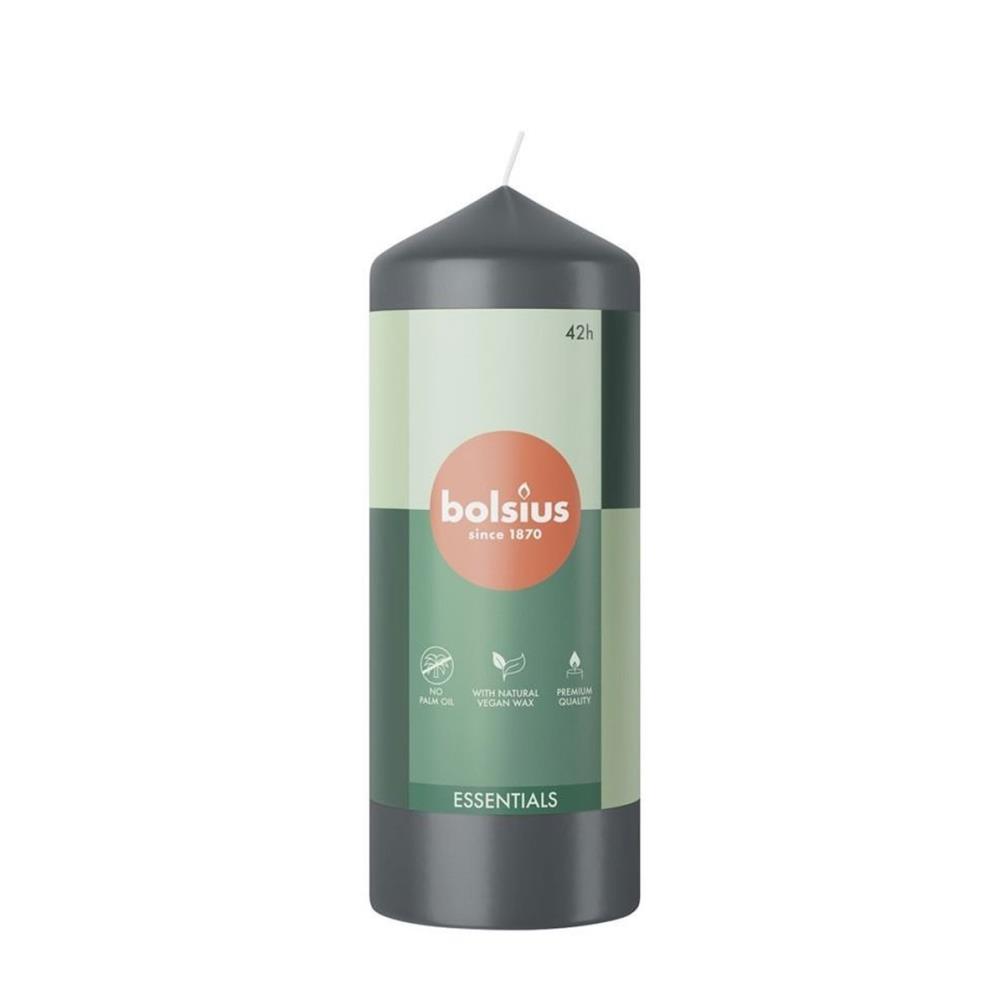 Bolsius Stormy Grey Pillar Candle - 15cm x 6cm £2.75